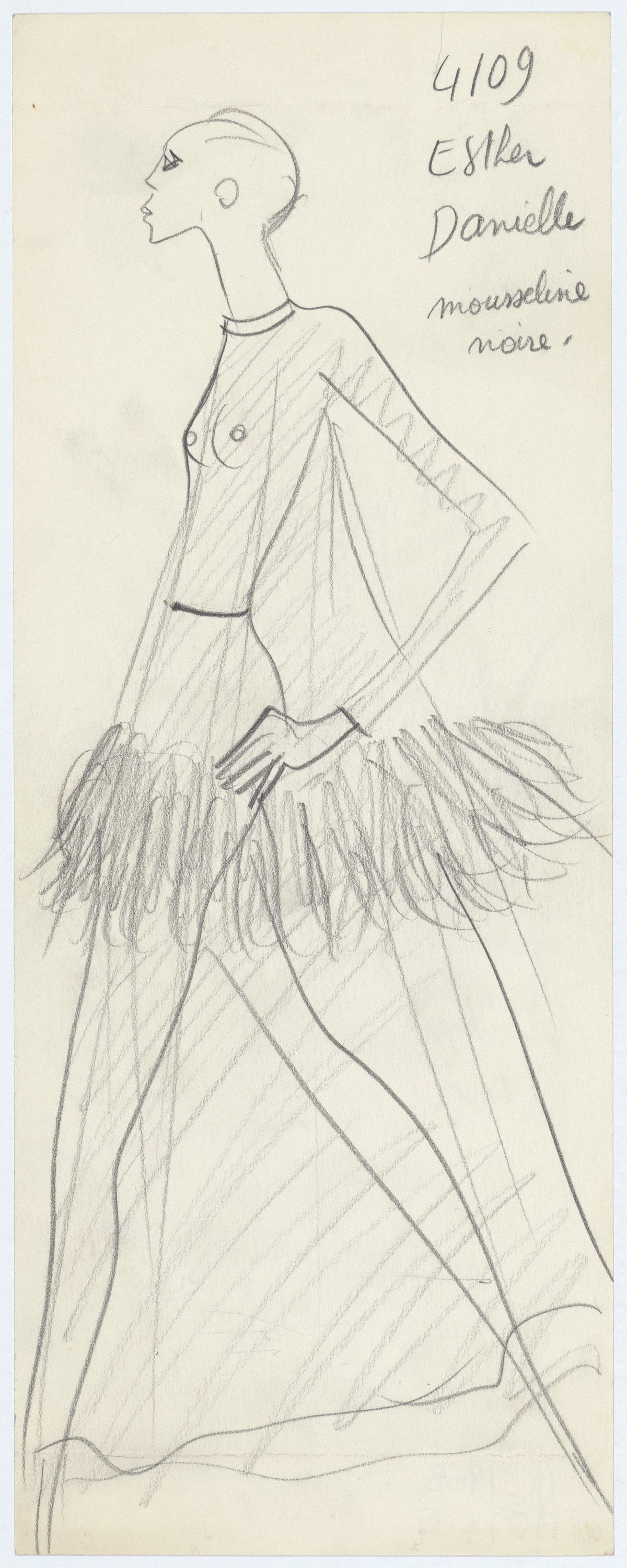 11_Croquis original d’une robe du soir. Collection haute couture automne-hiver 1968 © Yves Saint Laurent